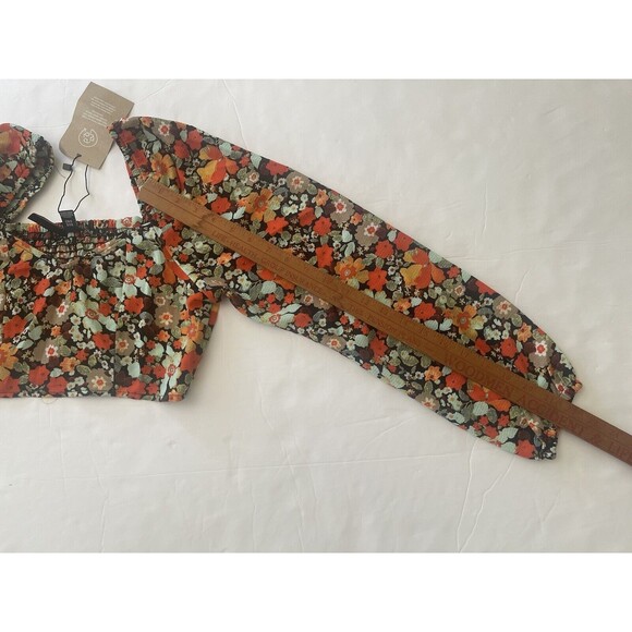 Vera Moda NWT Cute Floral Sweetheart Neck Crop Top Summer Wear Size XS - Picture 5 of 7